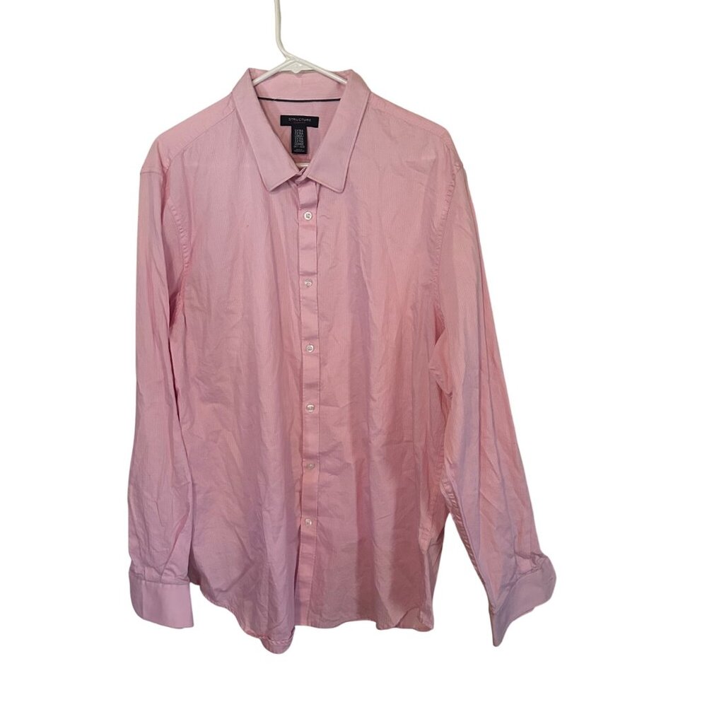 Structure slim fit pink button up shirt size XL 47-49 Easter Spring